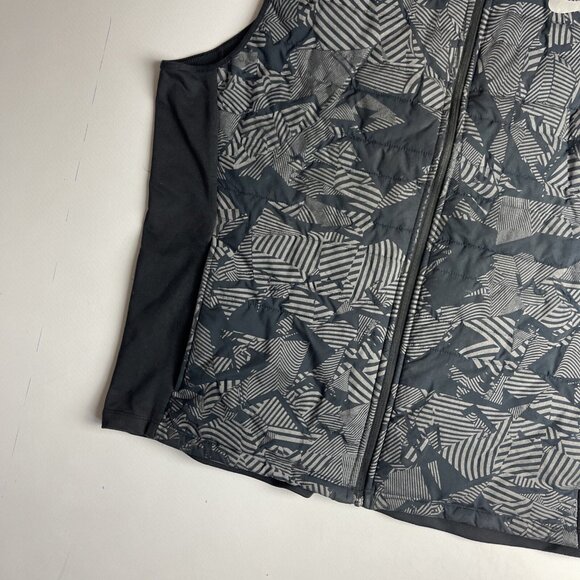 Nike Thermosoft reflective running vest Mens XL Grey Geometric patterns Full Zip - Picture 4 of 11